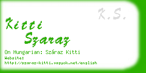 kitti szaraz business card