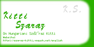 kitti szaraz business card